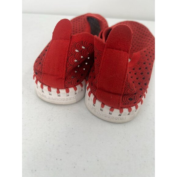ILSE JACOBSEN Tulip Slip-On Shoes EU 40 (US 9.5-10) Red Perforated Travel Flats - Picture 11 of 12